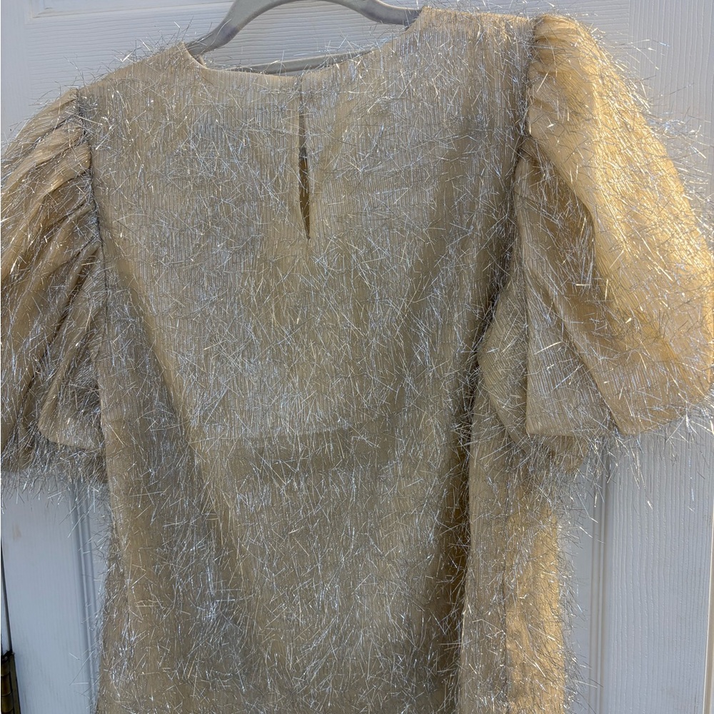 Endless Rose champagne tinsel fringe top - Picture 5 of 7